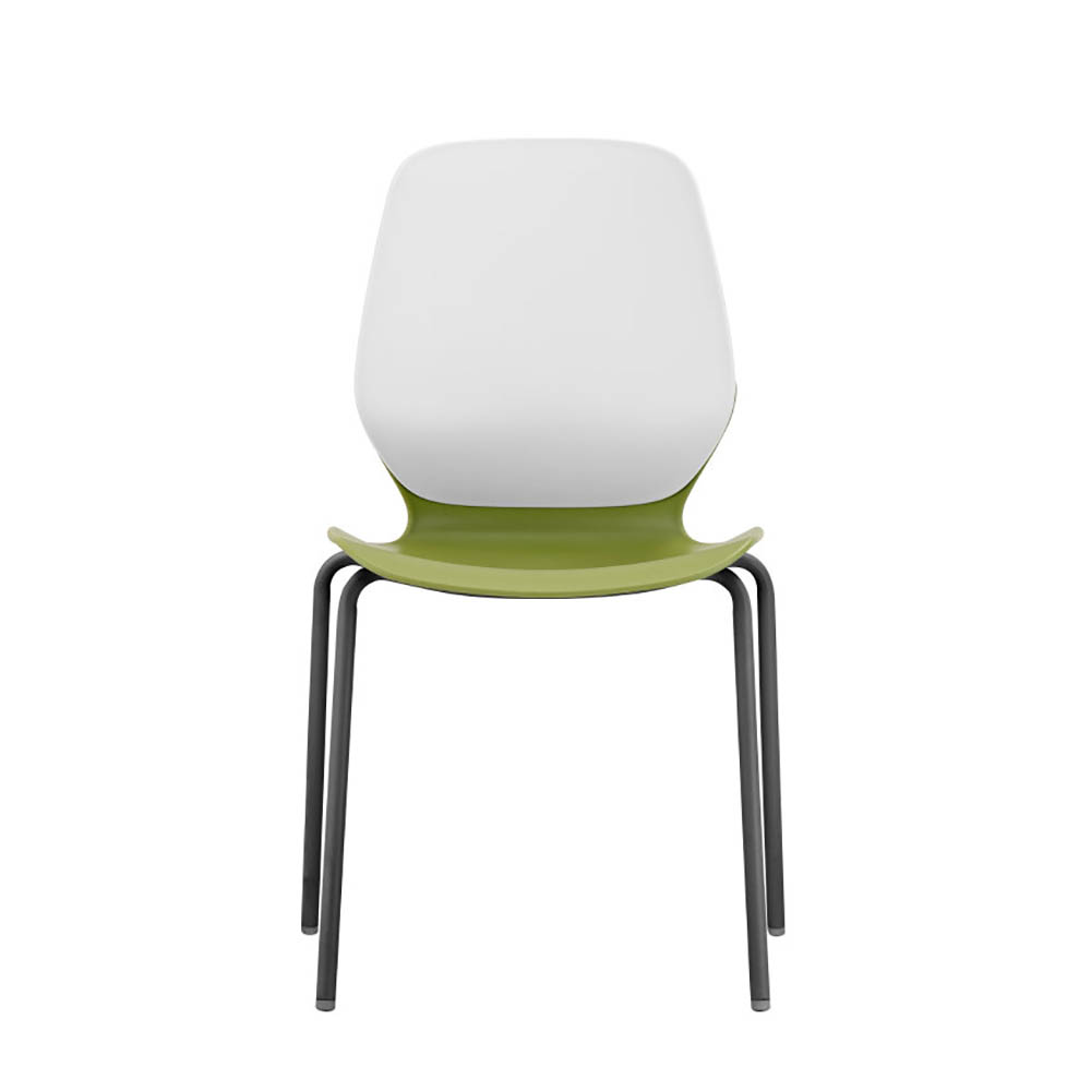 Image for SYLEX KALEIDO CHAIR 4 LEG NO ARMS WHITE STEEL FRAME OLIVE SEAT from Albany Office Products Depot