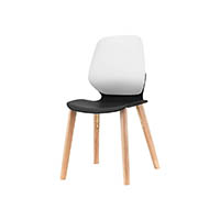 sylex kaleido chair 4 leg ashwood white back black seat