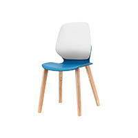 sylex kaleido chair 4 leg ashwood white back blue seat
