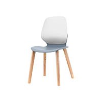 sylex kaleido chair 4 leg ashwood white back grey seat