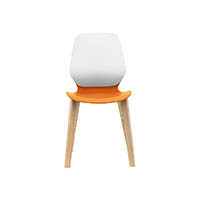 sylex kaleido chair 4 leg ashwood white back orange seat