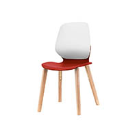 sylex kaleido chair 4 leg ashwood white back red seat