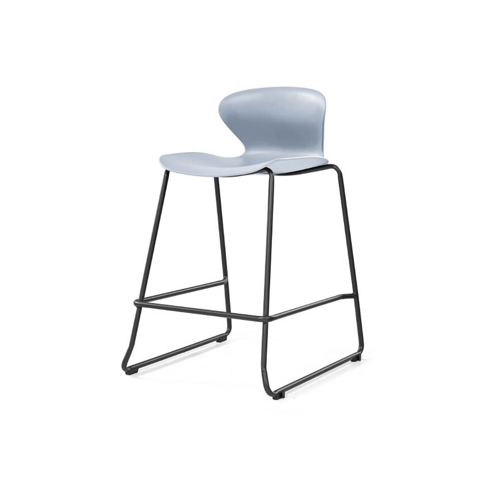 Image for SYLEX KALEIDO 650H STOOL WITH BLACK SLED FRAME GREY SEAT from Barkers Rubber Stamps & Office Products Depot