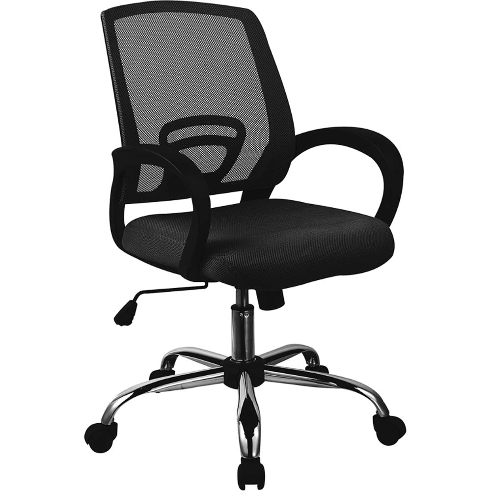 Image for SYLEX TRICE TASK CHAIR MEDIUM BACK 1-LEVER ARMS MESH BLACK BLACK SEAT from Office Products Depot