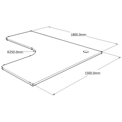 Image for RAPIDLINE CORNER WORK TOP 1800 X 1500 X 700MM NATURAL WHITE from Barkers Rubber Stamps & Office Products Depot