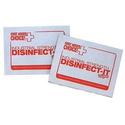 Image for FIRST AIDERS CHOICE INDUSTRIAL STRENGTH DISINFECT-IT WIPES BOX 100 from Barkers Rubber Stamps & Office Products Depot