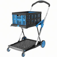 xcart folding trolley with basket 75kg capacity
