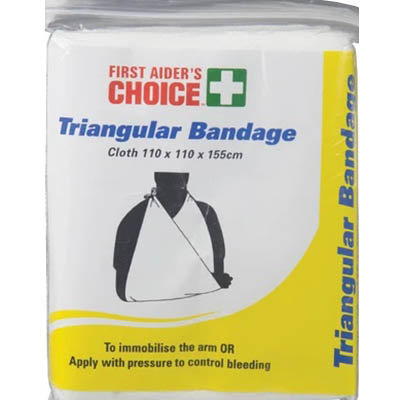 Image for FIRST AIDERS CHOICE TRIANGULAR BANDAGE REUSABLE 1100 X 1550MM from Office Products Depot Gold Coast