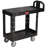 rubbermaid heavy duty utility cart flat shelf black