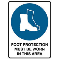 trafalgar mandatory sign foot protection 450 x 600mm
