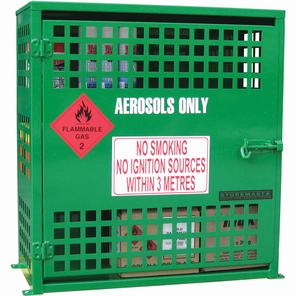 Image for BRADY AEROSOL STORAGE CAGE 108 CAN CAPACITY GREEN from Albany Office Products Depot
