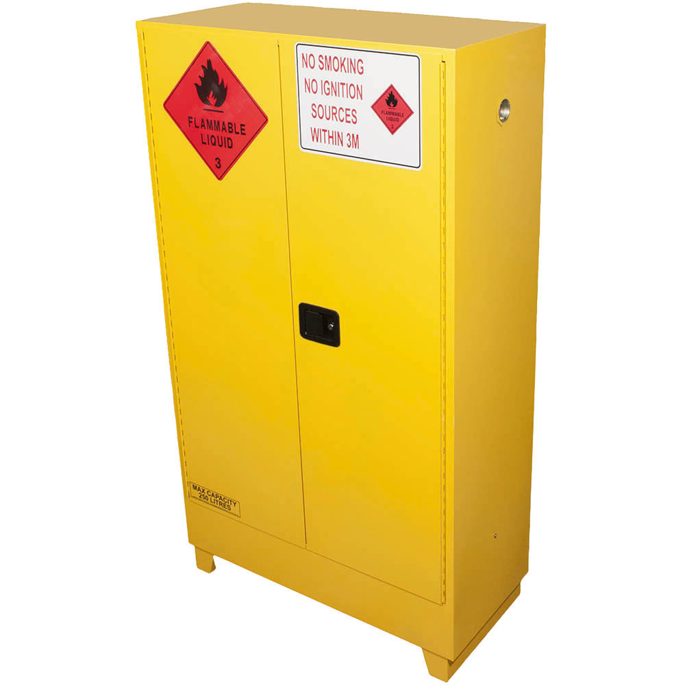 Image for BRADY FLAMMABLE LIQUID STORAGE CABINET VALUE 250 LITRE YELLOW from Total Supplies Pty Ltd