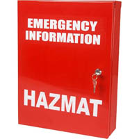 brady cabinet emergency information hazmat small red
