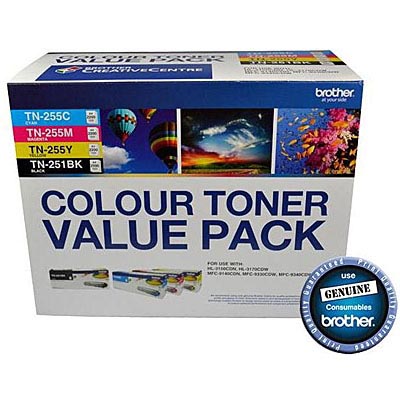 Image for BROTHER TN251BK / TN255 TONER CARTRIDGE BLACK/CYAN/MAGENTA/YELLOW from Albany Office Products Depot