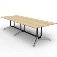 rapidline typhoon boardroom table 3200 x 1200 x 750mm natural oak