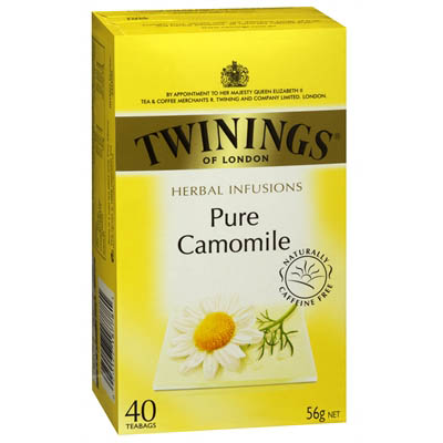 Image for TWININGS HERBAL INFUSIONS PURE CAMOMILE TEA BAGS PACK 40 from Barkers Rubber Stamps & Office Products Depot