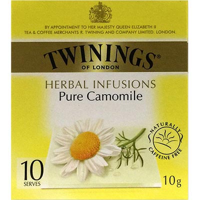 Image for TWININGS HERBAL INFUSIONS PURE CAMOMILE TEA BAGS PACK 10 from Total Supplies Pty Ltd
