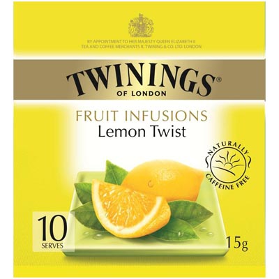 Image for TWININGS FRUIT INFUSIONS LEMON TWIST TEA BAGS PACK 10 from MOE Office Products Depot Mackay & Whitsundays
