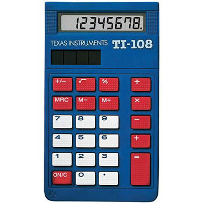 Image for TEXAS INSTRUMENTS TI108 BASIC CALCULATOR from Barkers Rubber Stamps & Office Products Depot