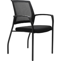 urbin 4 leg mesh back armchair glides black frame black seat