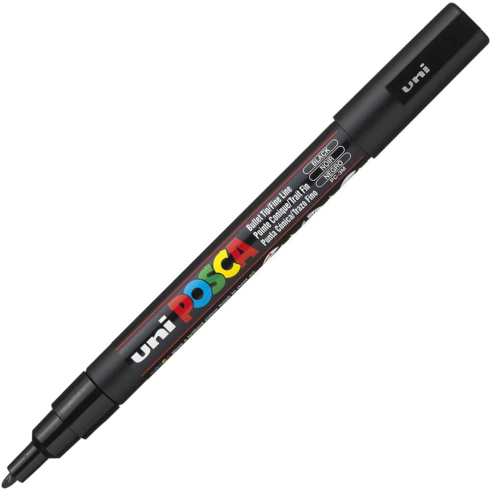 Image for POSCA PC-3M PAINT MARKER BULLET FINE 1.3MM BLACK from Total Supplies Pty Ltd