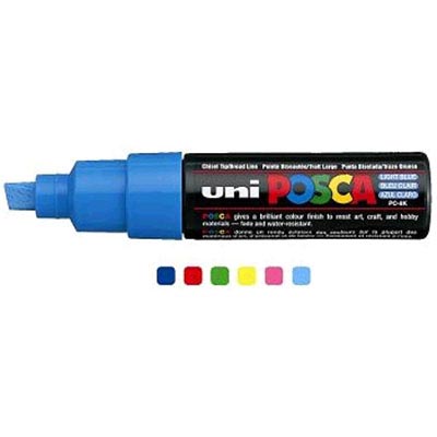 Image for POSCA PC-8K PAINT MARKER CHISEL BROAD 8MM ASSORTED BOX 6 from Total Supplies Pty Ltd