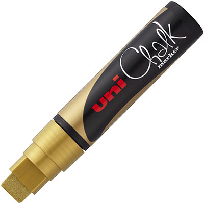 Image for UNI-BALL CHALK MARKER BROAD CHISEL TIP 15MM GOLD from Office Products Depot