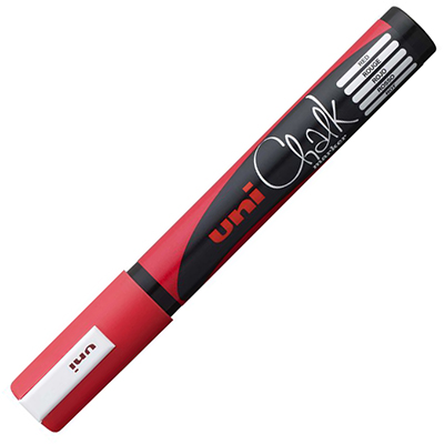 Image for UNI-BALL CHALK MARKER BULLET TIP 2.5MM RED from MOE Office Products Depot Mackay & Whitsundays