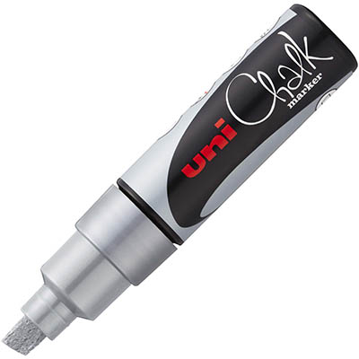 Image for UNI-BALL CHALK MARKER CHISEL TIP 8MM SILVER from Barkers Rubber Stamps & Office Products Depot