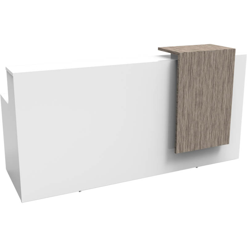 Image for RAPIDLINE URBAN RECEPTION COUNTER 2200 X 800 X 1150MM NATURAL WHITE/DRIFTWOOD from MOE Office Products Depot Mackay & Whitsundays