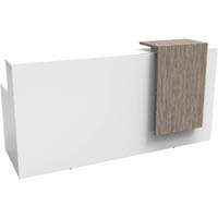 rapidline urban reception counter 2200 x 800 x 1150mm natural white/driftwood