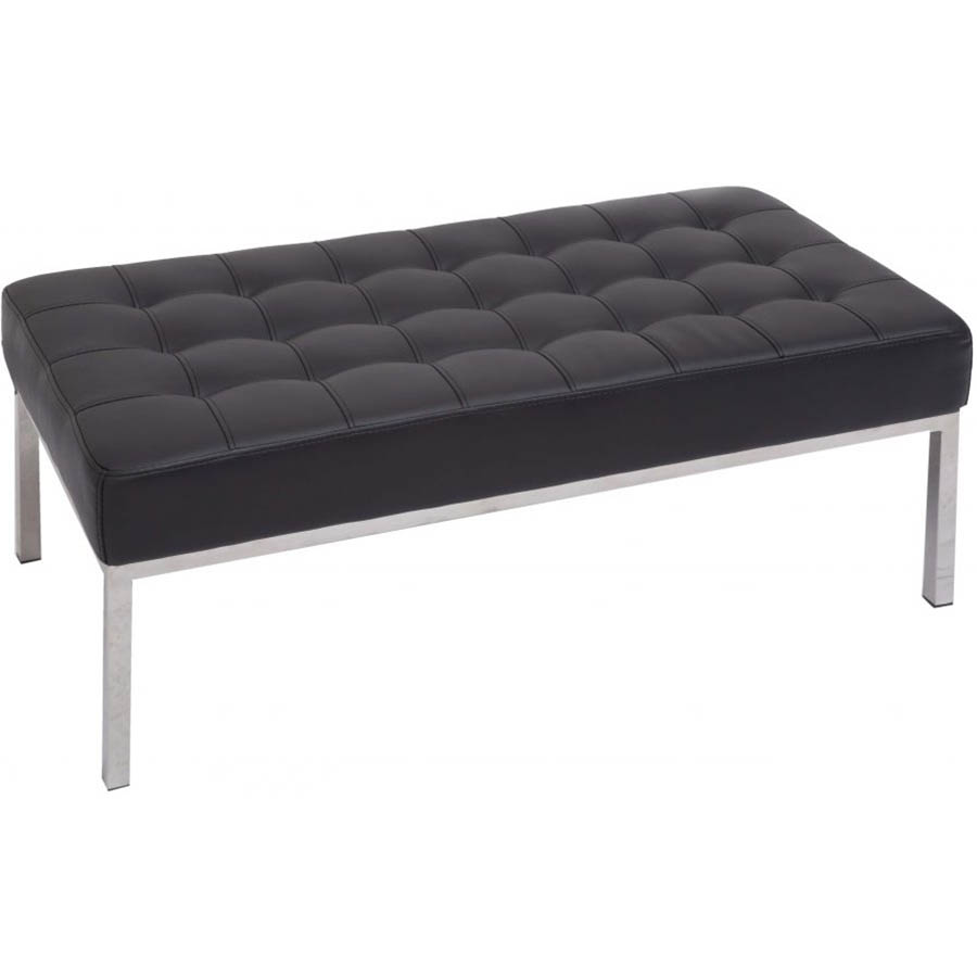 Image for RAPIDLINE VENUS OTTOMAN STAINLESS STEEL FRAME PU BLACK from Ross Office Supplies Office Products Depot