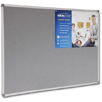 Image for VISIONCHART CORPORATE FELT PINBOARD ALUMINIUM FRAME 1500 X 1200MM GREY from Office Products Depot