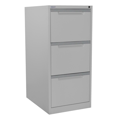 Image for STEELCO FILING CABINET 3 DRAWER 470 X 620 X 1015MM SILVER GREY from MOE Office Products Depot Mackay & Whitsundays