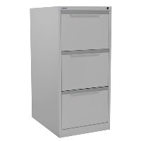 steelco filing cabinet 3 drawer 470 x 620 x 1015mm silver grey