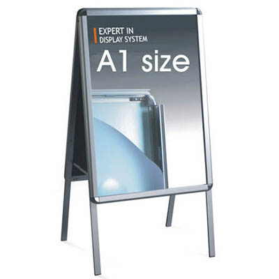 Image for VISIONCHART SNAP POSTER FRAME A-FRAME DOUBLE SIDED A1 SILVER from Office Products Depot Gold Coast