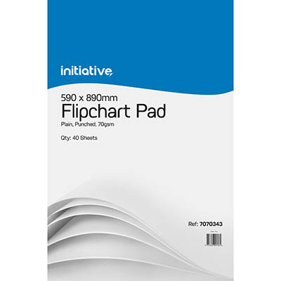 Image for INITIATIVE FLIPCHART PAD 70GSM 40 SHEETS 590 X 890MM WHITE PACK 2 from Ross Office Supplies Office Products Depot