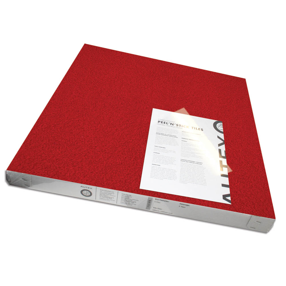 Image for VISIONCHART AUTEX ACOUSTIC FABRIC PEEL N STICK TILES 600 X 600MM BLAZING RED PACK 6 from Total Supplies Pty Ltd