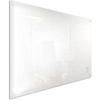 visionchart lumiere magnetic glassboard with pen tray 1500 x 1200mm white