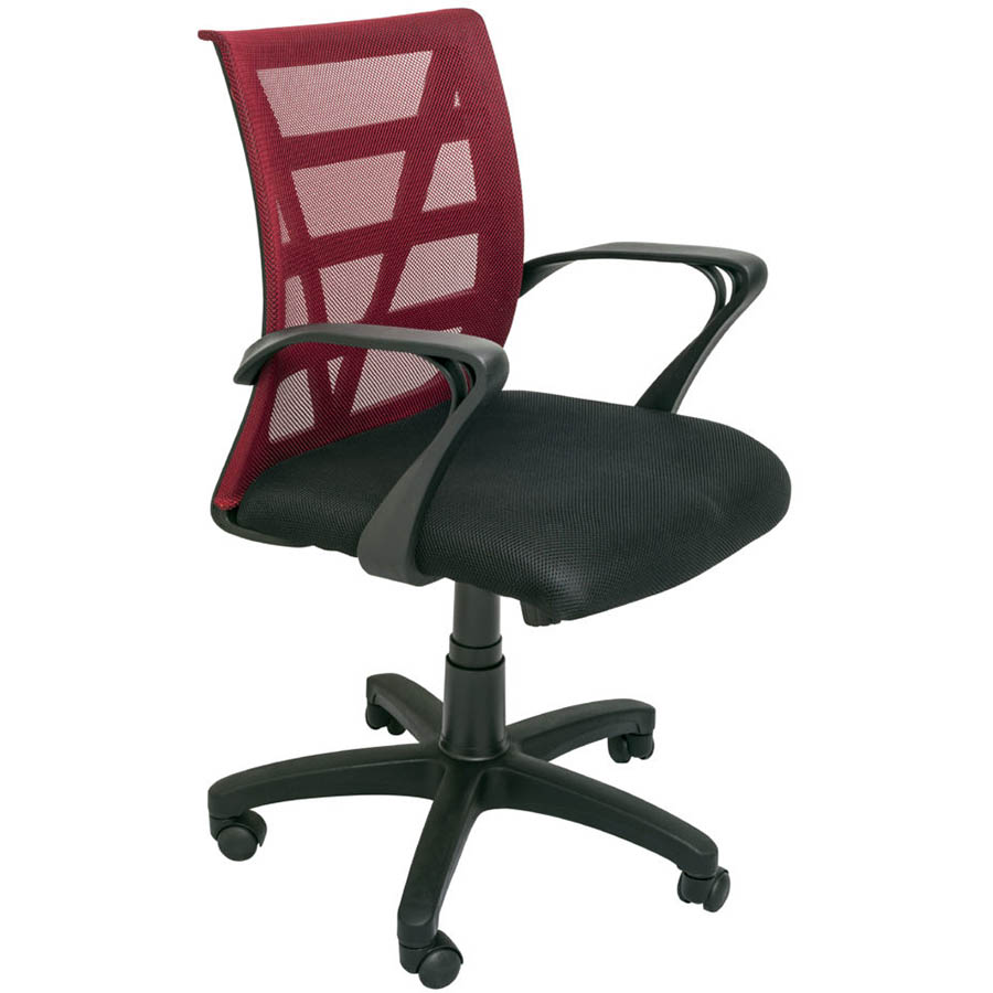 Image for RAPIDLINE VIENNA MESH CHAIR MEDIUM BACK RED from Barkers Rubber Stamps & Office Products Depot