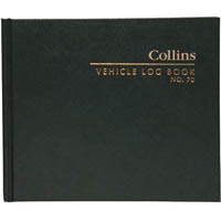 collins 70 vehicle log book a6 black