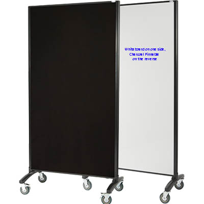 Image for VISIONCHART COMMUNICATE ROOM DIVIDER WHITEBOARD WITH PINNABLE FABRIC 1800 X 900MM WHITE / CHARCOAL from Office Products Depot