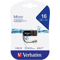 verbatim micro usb flash drive 2.0 16gb black