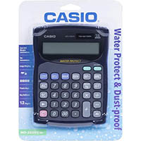 casio wd-220ms-bu water/dust protected calculator 12 digit blue
