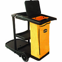 compass janitors cart with lid yellow/black