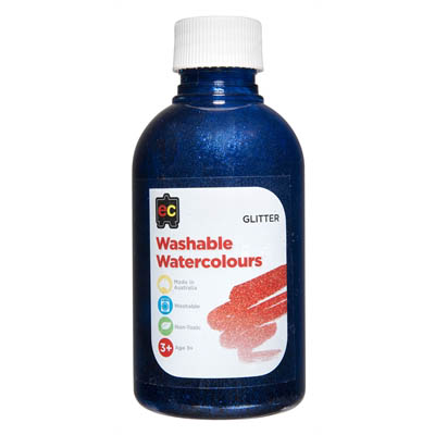 Image for EDUCATIONAL COLOURS WASHABLE WATERCOLOUR GLITTER PAINT 250ML BLUE from Margaret River Office Products Depot