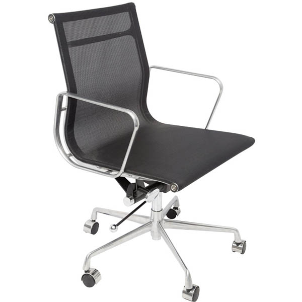 Image for RAPIDLINE WM600 MESH MEETING ROOM CHAIR MEDIUM BACK BLACK from Barkers Rubber Stamps & Office Products Depot
