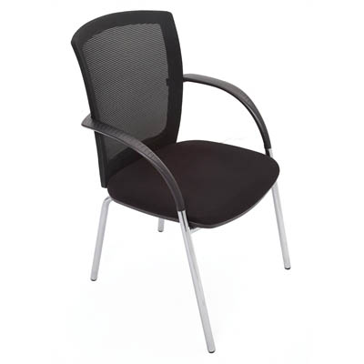 Image for RAPIDLINE WMV VISITORS CHAIR 4-LEG MEDIUM MESH BACK ARMS BLACK from Office Products Depot