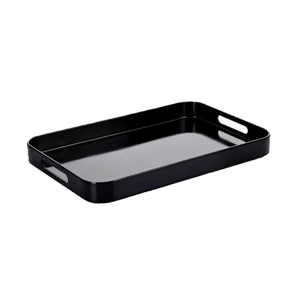 Image for CONNOISSEUR MELAMINE TRAY WITH SIDE HANDLES LARGE BLACK from MOE Office Products Depot Mackay & Whitsundays