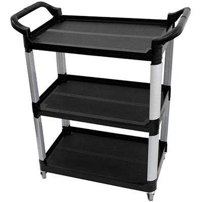 Image for COMPASS COMPACT 3 SHELF UTILITY CART BLACK from MOE Office Products Depot Mackay & Whitsundays